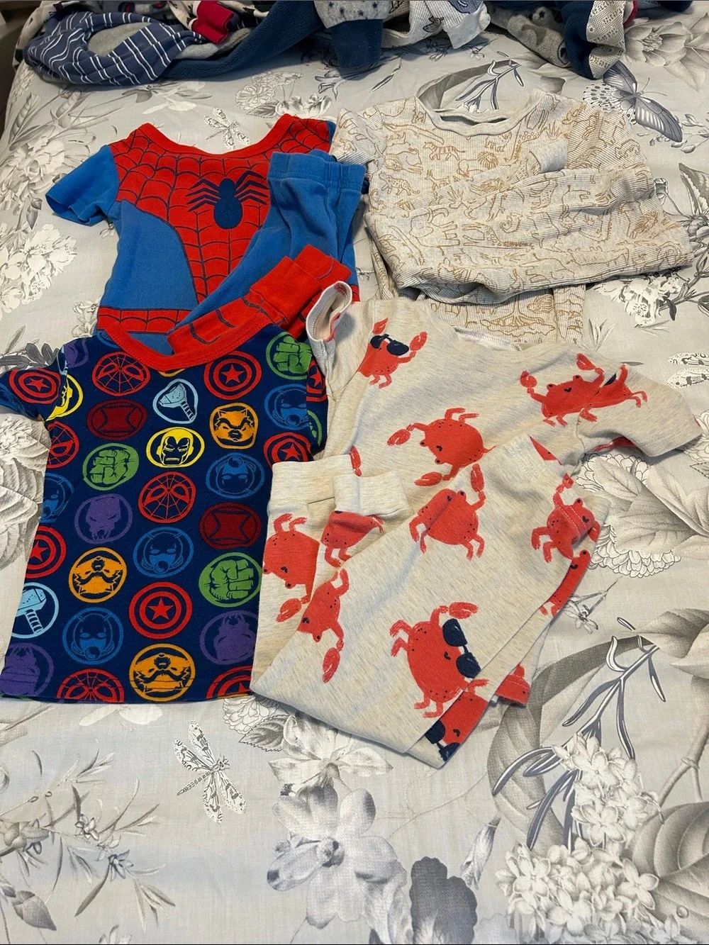 Carter's Boys 3-Pack Pajama Tops and Pants — Blue, Red, Gray